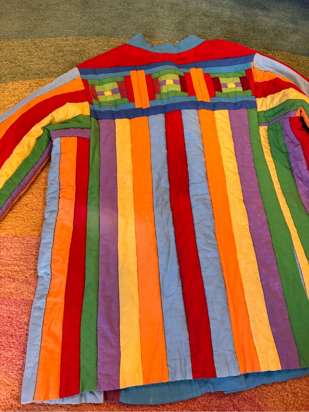 Amazing rainbow quilted jacket handmade vintage 🌈 🌈 ✨ - Picture 13 of 16